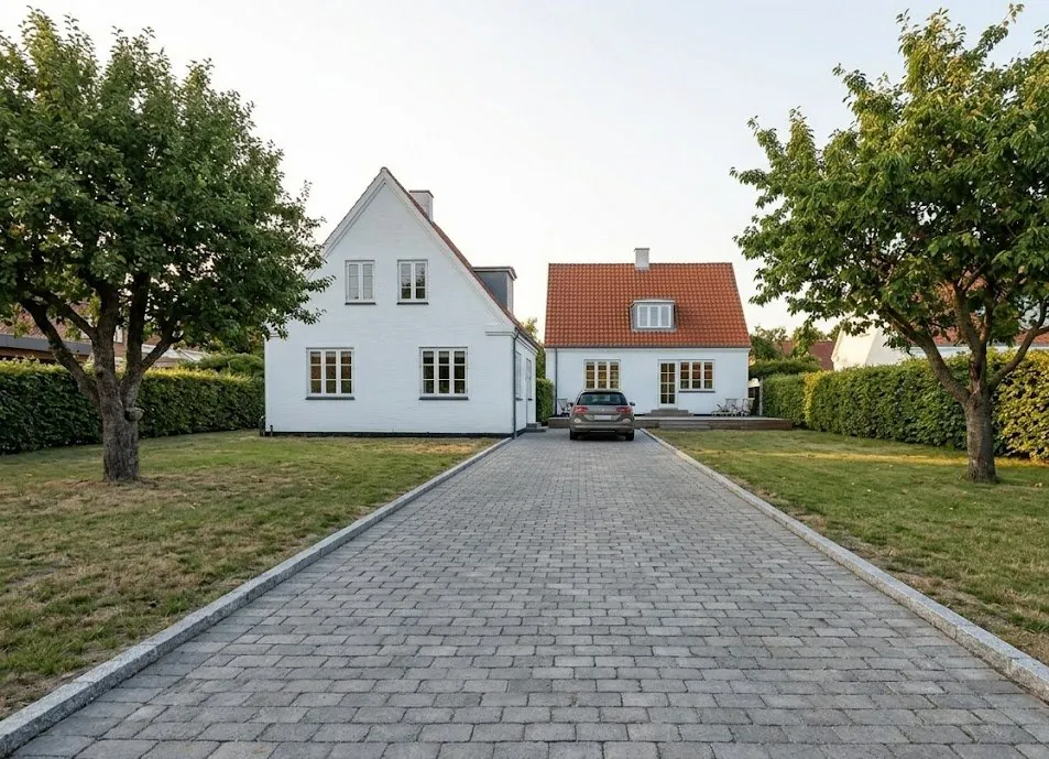 Fliseterrasse og belægning bygget af ETN Service