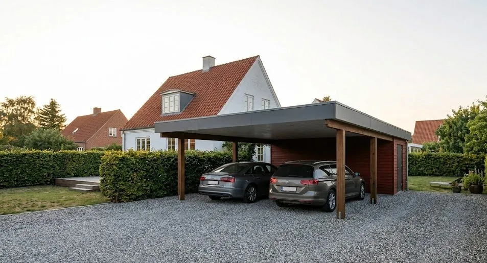 Ny carport bygget af ETN Service